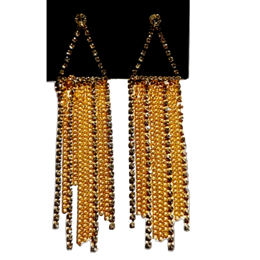 Elegant Gold And Silver Dangle Earrings 39$